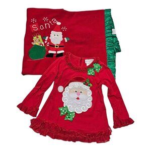 Christmas Bundle Koala Kids Blanket AND Emily Rose Shirt Girls Size 4 Santa
